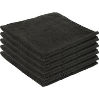 5x Zwarte Bardoeken Schoonmaakdoeken 40 X 40 Cm Microvezel Materiaal - Vaatdoekjes