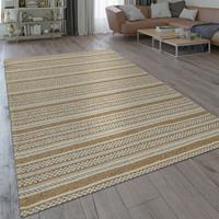 PACO HOME Teppich Wohnzimmer Muster Orientalisch Modern Beige Braun Natur 60x100 cm