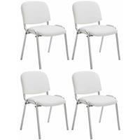 CLP 4er Set Stühle Ken Chrom Kunstleder-weiß
