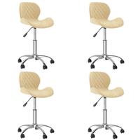 vidaXL Eetkamerstoelen draaibaar 4 st fluweel crèmekleurig