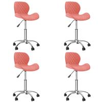 vidaXL Eetkamerstoelen draaibaar 4 st fluweel roze