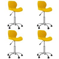 vidaXL Eetkamerstoelen draaibaar 4 st fluweel mosterdgeel