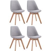CLP 4er Set Besucherstühle Borneo V2 Stoff -grau-Natura