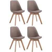 CLP 4er Set Besucherstühle Borneo V2 Stoff -taupe-Natura