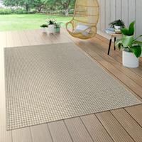 PACO HOME In- & Outdoor Flachgewebe Teppich Sisal Optik Natürlicher Look Einfarbig Creme 200x290 cm