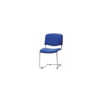 Sledestoel, stapelbaar, rugleuning met bekleding, stoelframe aluminiumkleurig, bekleding koningsblauw, VE = 2 stuks