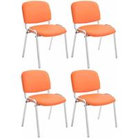 CLP 4er Set Stühle Ken Chrom Kunstleder-orange
