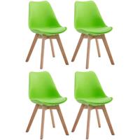 CLP Set van 4 eetkamerstoelen Borneo V2 Natura (Eik) Frame Kunstleer