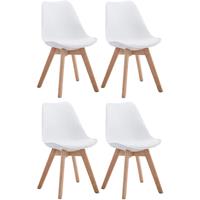 CLP Set van 4 eetkamerstoelen Borneo V2 Natura (Eik) Frame Kunstleer