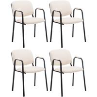 CLP 4er Set Besucherstühle Ken PRO Kunstleder-creme