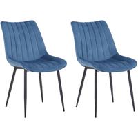 CLP 2er Set Stühle Rahden Samt-blau