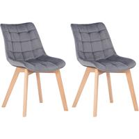 CLP Set van 2 Eetkamerstoelen Passaic Fluweel