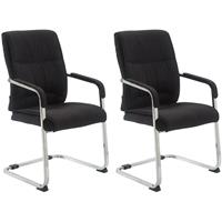 CLP 2er Set Freischwinger XXL Anubis Stoff-schwarz