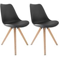 byLIVING 2 stoelen Kira (Zwart/eiken)