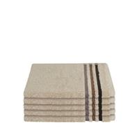 Schiesser Frottier-Set Skyline Color, 5x Gästehandtuch beige Gr. 30 x 50