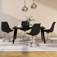 VidaXL Esszimmerstühle 4 Stk. Drehbar Schwarz Stoff 