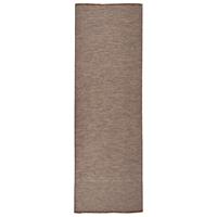vidaXL Buitenkleed platgeweven 80x250 cm bruin
