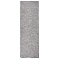 vidaXL Buitenkleed platgeweven 80x250 cm bruin en zwart