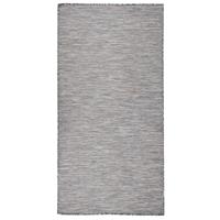 vidaXL Buitenkleed platgeweven 100x200 cm bruin en zwart