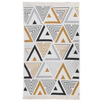 vidaXL Vloerkleed 120x180 cm katoen geel en grijs