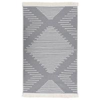 vidaXL Teppich Dunkelgrau 120x180 cm Baumwolle 