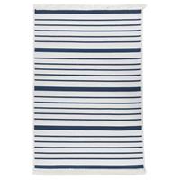 vidaXL Teppich Marineblau 160x230 cm Baumwolle 
