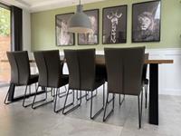 ShopX Leren eetkamerstoel mate, bruin leer, bruine keukenstoelen
