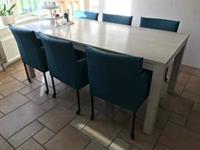 ShopX Leren eetkamerstoel desire, turquoise leer, turquoise keukenstoelen