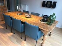 ShopX Leren eetkamerstoel more, turquoise leer, turquoise keukenstoelen