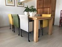 ShopX Leren eetkamerstoel more, geelgroenwit leer, gelegroenewitte keukenstoelen