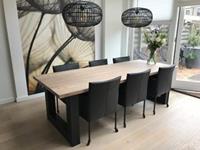 ShopX Leren eetkamerstoel desire, zwart leer, zwarte keukenstoelen