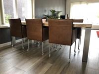 ShopX Leren eetkamerstoel more, bruin leer, bruine keukenstoelen