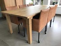 ShopX Leren eetkamerstoel desire, bruin leer, bruine keukenstoelen