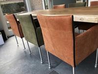 ShopX Leren eetkamerstoel more, groenoranje leer, groeneoranje keukenstoelen