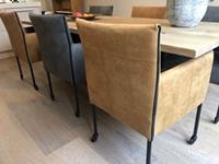 ShopX Leren eetkamerstoel more, bruingrijs leer, bruinegrijze keukenstoelen