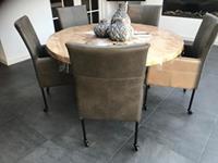 ShopX Leren eetkamerstoel spark, grijs leer, grijze keukenstoelen