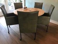 ShopX Leren eetkamerstoel spark, groen leer, groene keukenstoelen