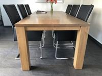 ShopX Leren eetkamerstoel ruler met armleuning, zwart leer, zwarte keukenstoelen