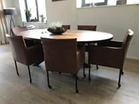 ShopX Leren eetkamerstoel desire, bruin leer, bruine keukenstoelen
