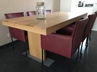 ShopX Leren eetkamerstoel more, rood leer, roze keukenstoelen