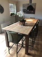 ShopX Leren barstoel revolt laag, groen leer, groene barkruk