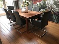 ShopX Leren eetkamerstoel remix en ruler, zwart leer, zwarte keukenstoelen