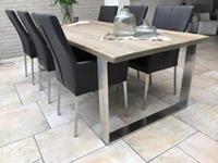 ShopX Leren eetkamerstoel daily met armleuning, bruin leer, bruine keukenstoelen
