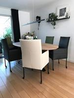 ShopX Leren eetkamerstoel spark, groenwitzwart leer, groenewittezwarte keukenstoelen