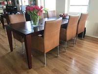 ShopX Leren eetkamerstoel spark, bruin leer, bruine keukenstoelen