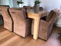 ShopX Leren eetkamerfauteuil sharp, bruin leer, bruine keukenstoelen