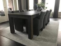 ShopX Leren eetkamerfauteuil elegant, grijs leer, grijze keukenstoelen