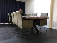 ShopX Leren eetkamerstoel spark, groen leer, groene keukenstoelen