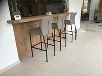 ShopX Leren barstoel revolt hoog, bruin leer, bruine barkruk