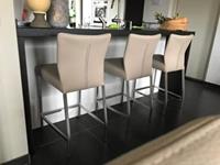 ShopX Leren barstoel revolt laag, bruin leer, bruine barkruk